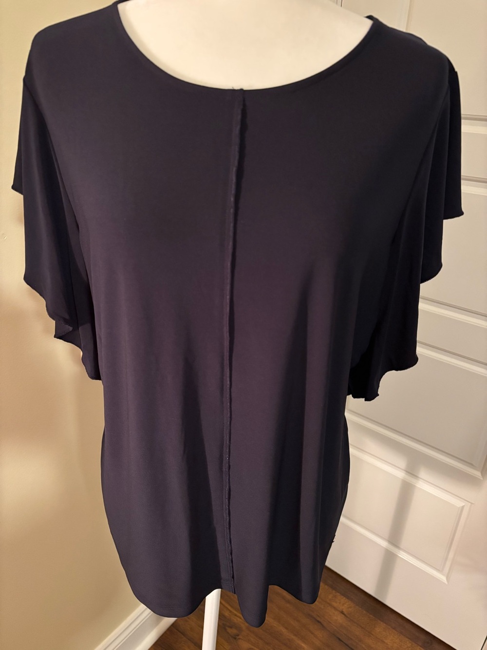 Tommy Hilfiger Navy Flutter Sleeve Tunic Top - Picture 2 of 2
